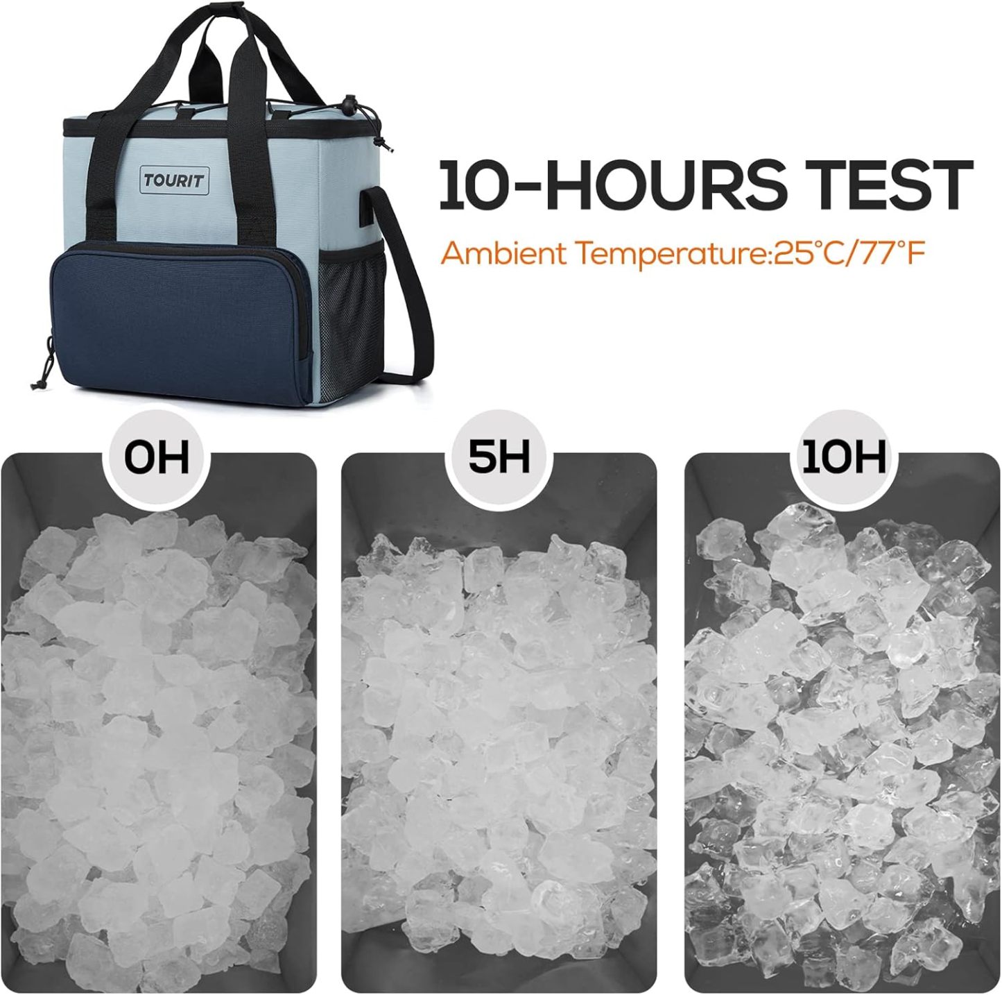 TOURIT 24 Can Cooler Bag Grey Blue
