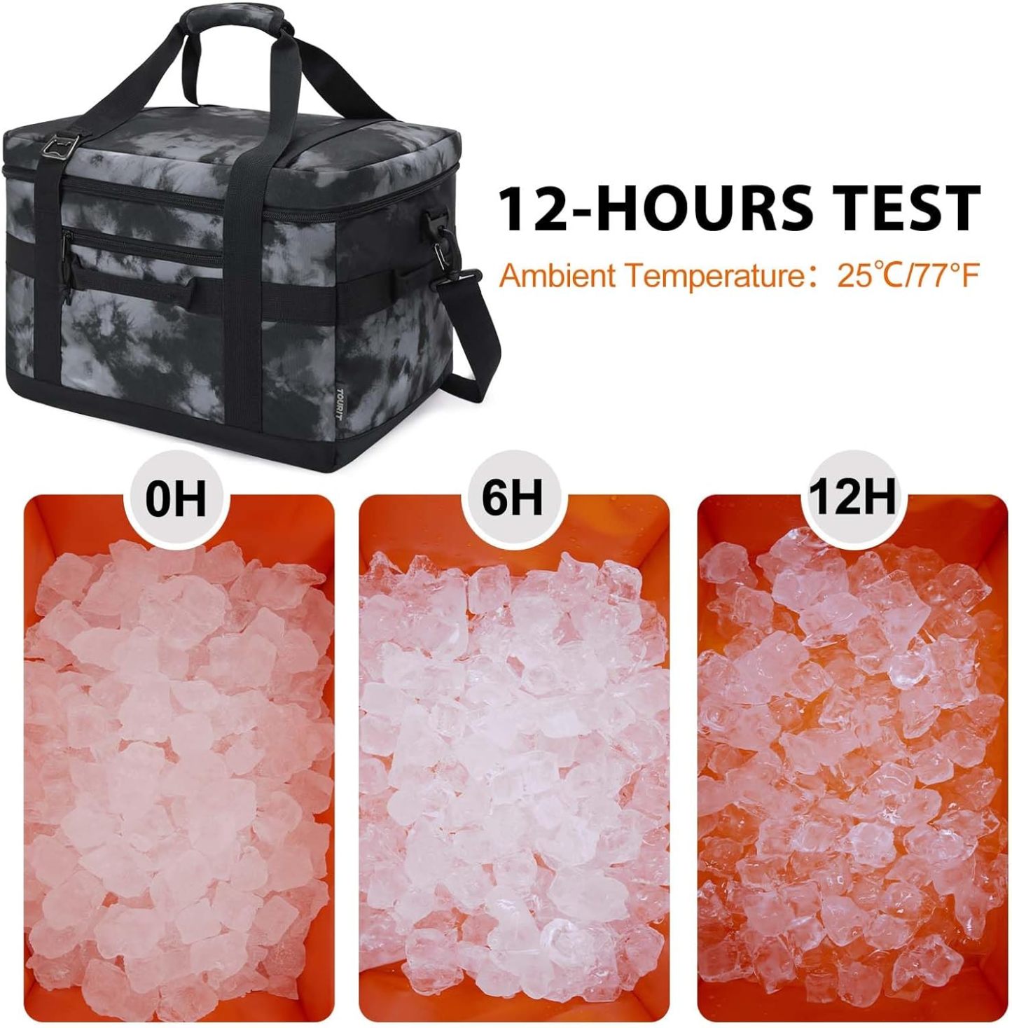 TOURIT 48 Can Cooler Bag Tie-dyed Black