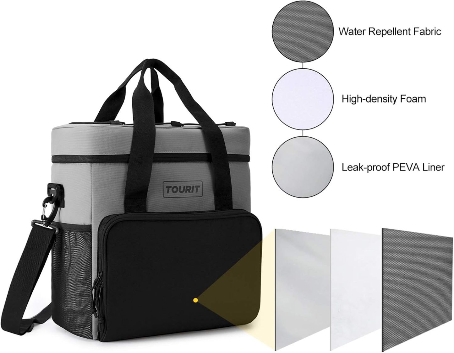 TOURIT 35 Can Cooler Bag Grey