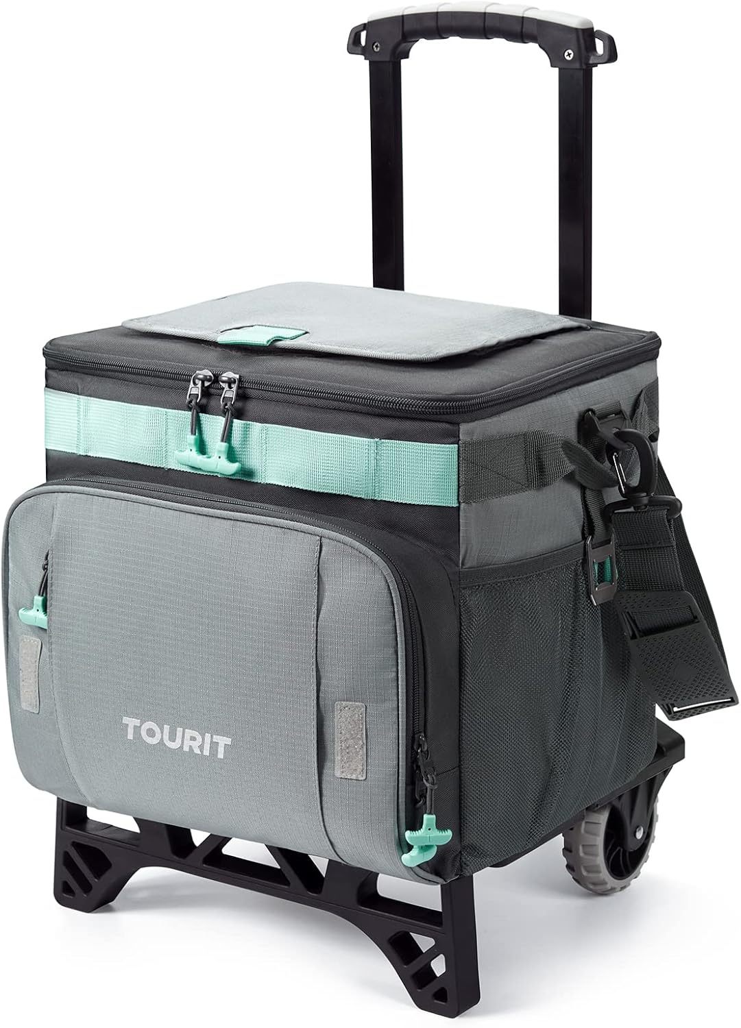TOURIT 50-Can Rolling Cooler Leakproof Insulated Soft Cooler Gray
