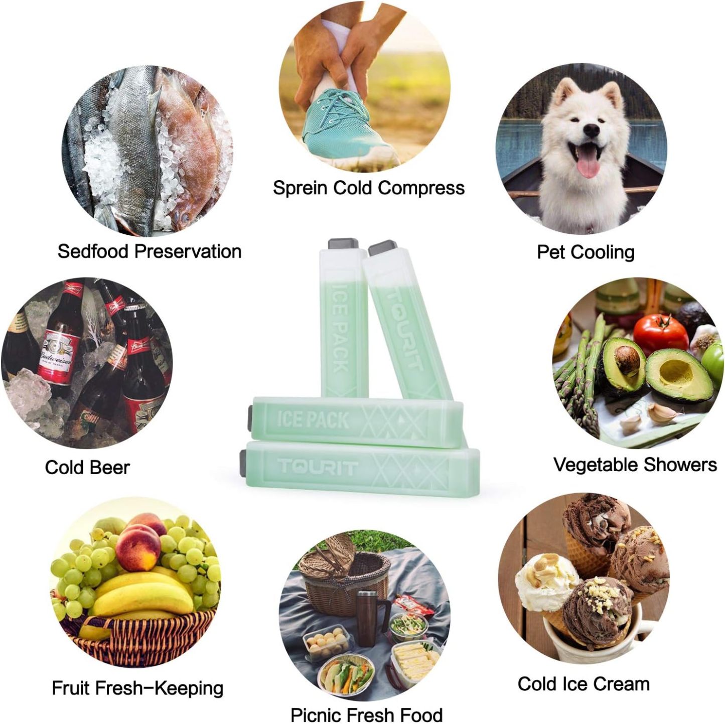 TOURIT 12PCS Ice Packs