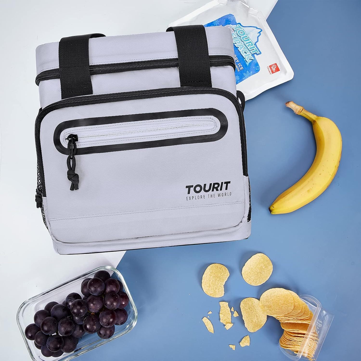 TOURIT 14L Large Lunch Bag Gray