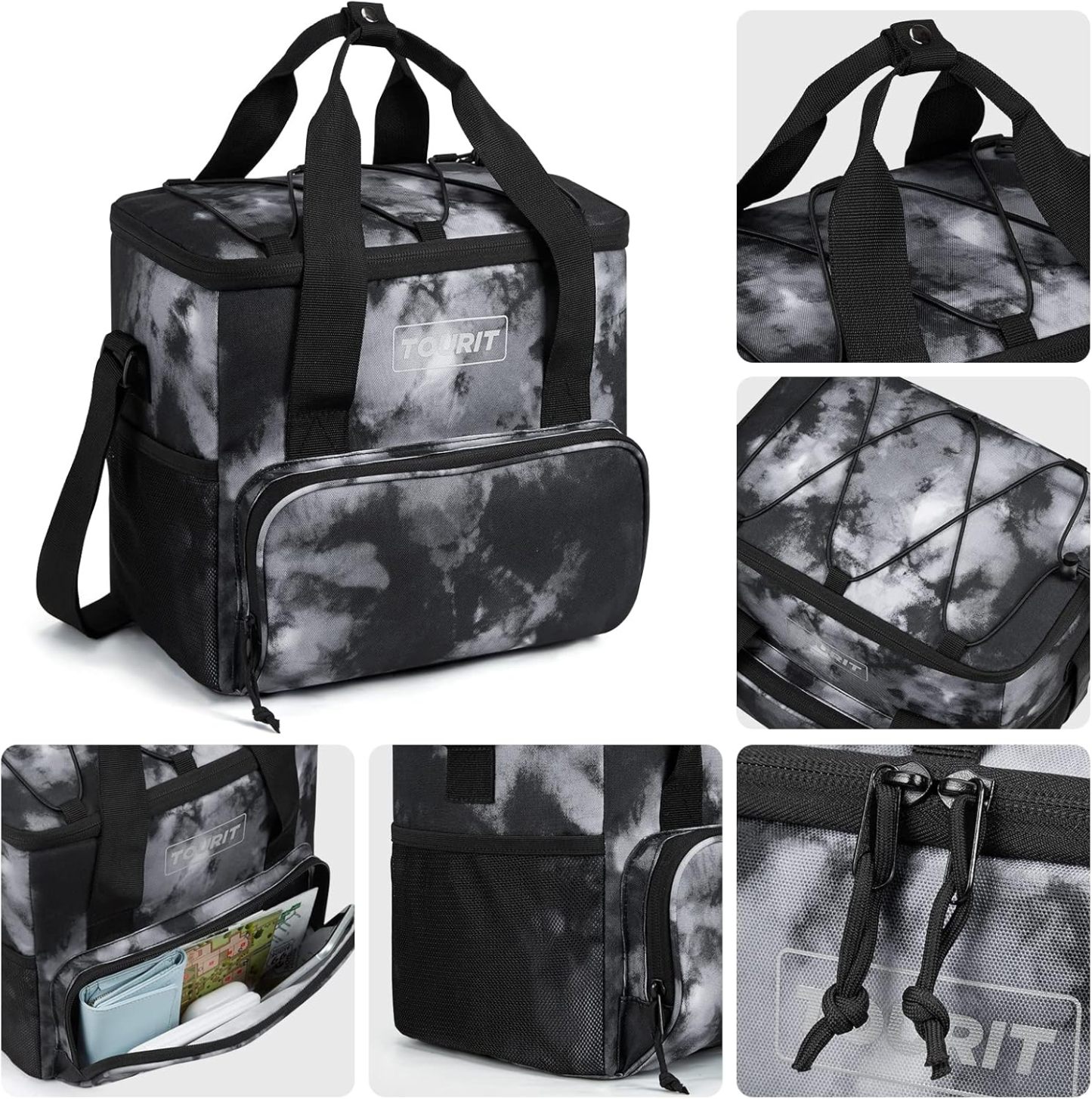 TOURIT 24 Can Cooler Bag Tie-dye Black