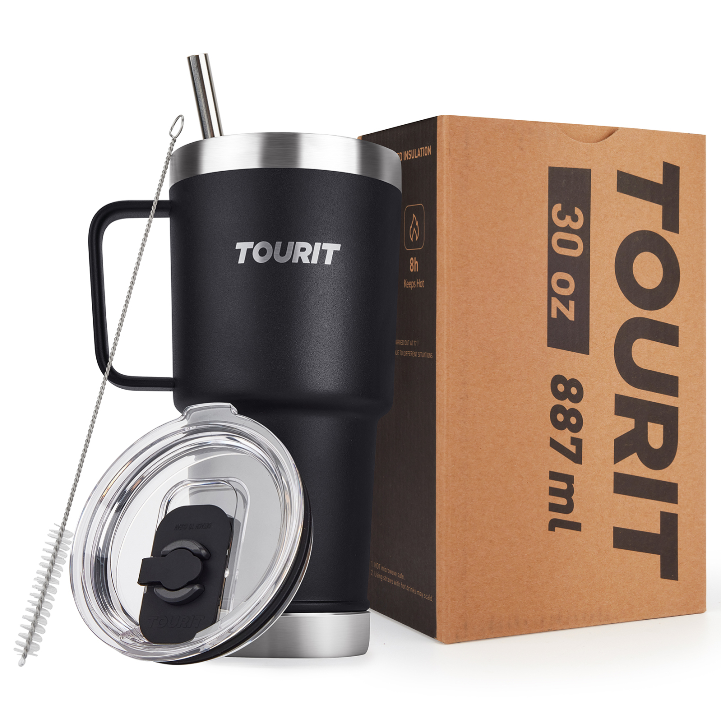 TOURIT 40 oz Tumbler with Handle and Straw