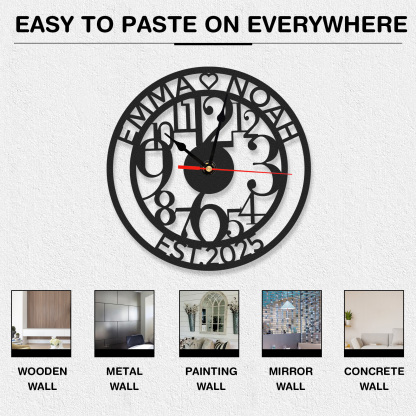 Personalized Mechanic Metal Wall Clock with Custom Name, Gear and Wrench Design, Silent Battery Operated Garage Workshop Decor