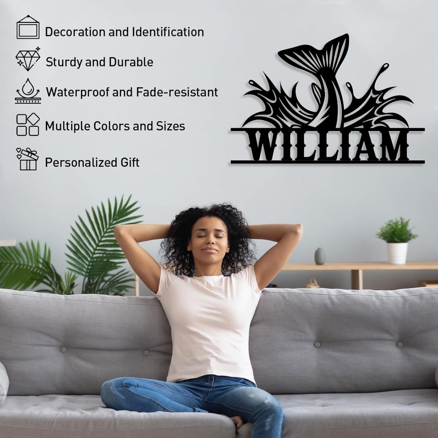 Personalized Largemouth Bass Metal Sign, Custom Fishing Last Name Sign for Home, Fish Family Signs Wall Decor-MetalsignX