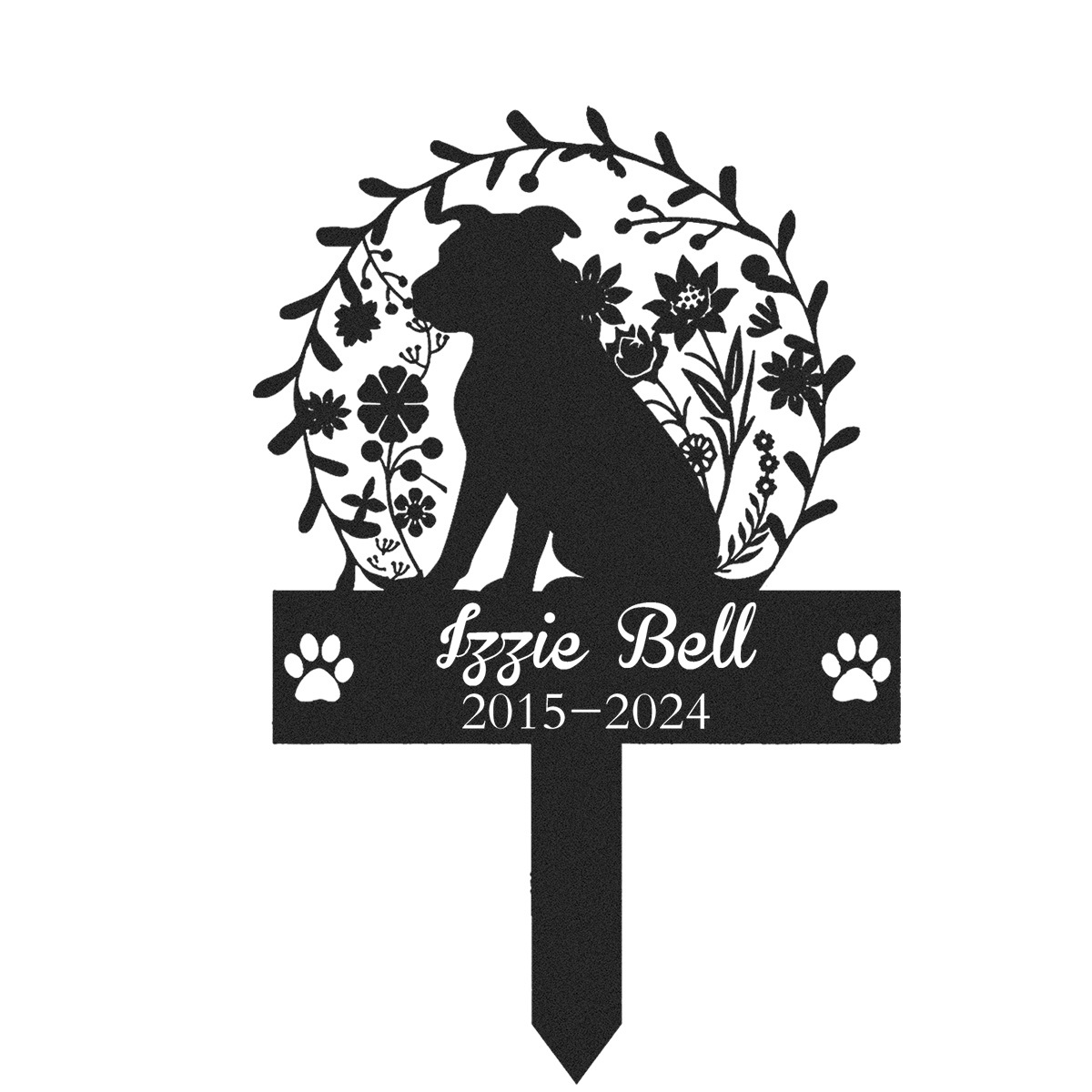 Custom Dog Memorial Stake Metal Sign