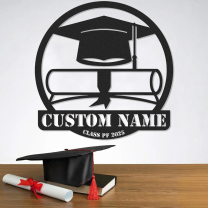 [Copy][Copy][Copy][Copy][Copy]Custom Minimalist Graduation Metal Sign Class of 2025 Personalized Wall Decor