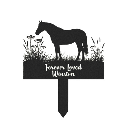 Custom Horse Memorial Grave Marker, Personalized Engraved Horse Name Keepsake, Garden Sign, Horse Loss Gift, Pet Plaque Burial Stake, Horse