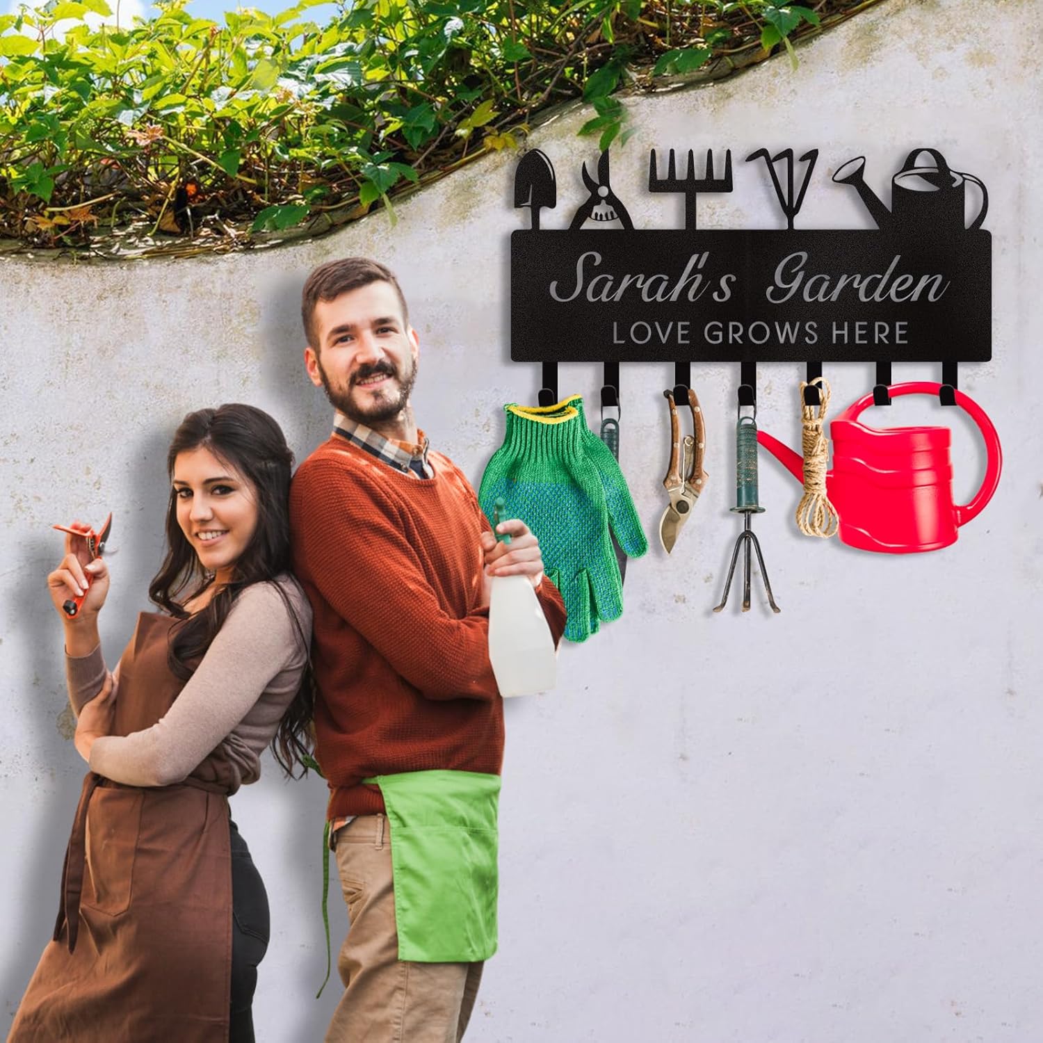 Personalized Key Holder for Wall, Custom Metal Deer Cabin Key Hooks with Name-MetalsignX