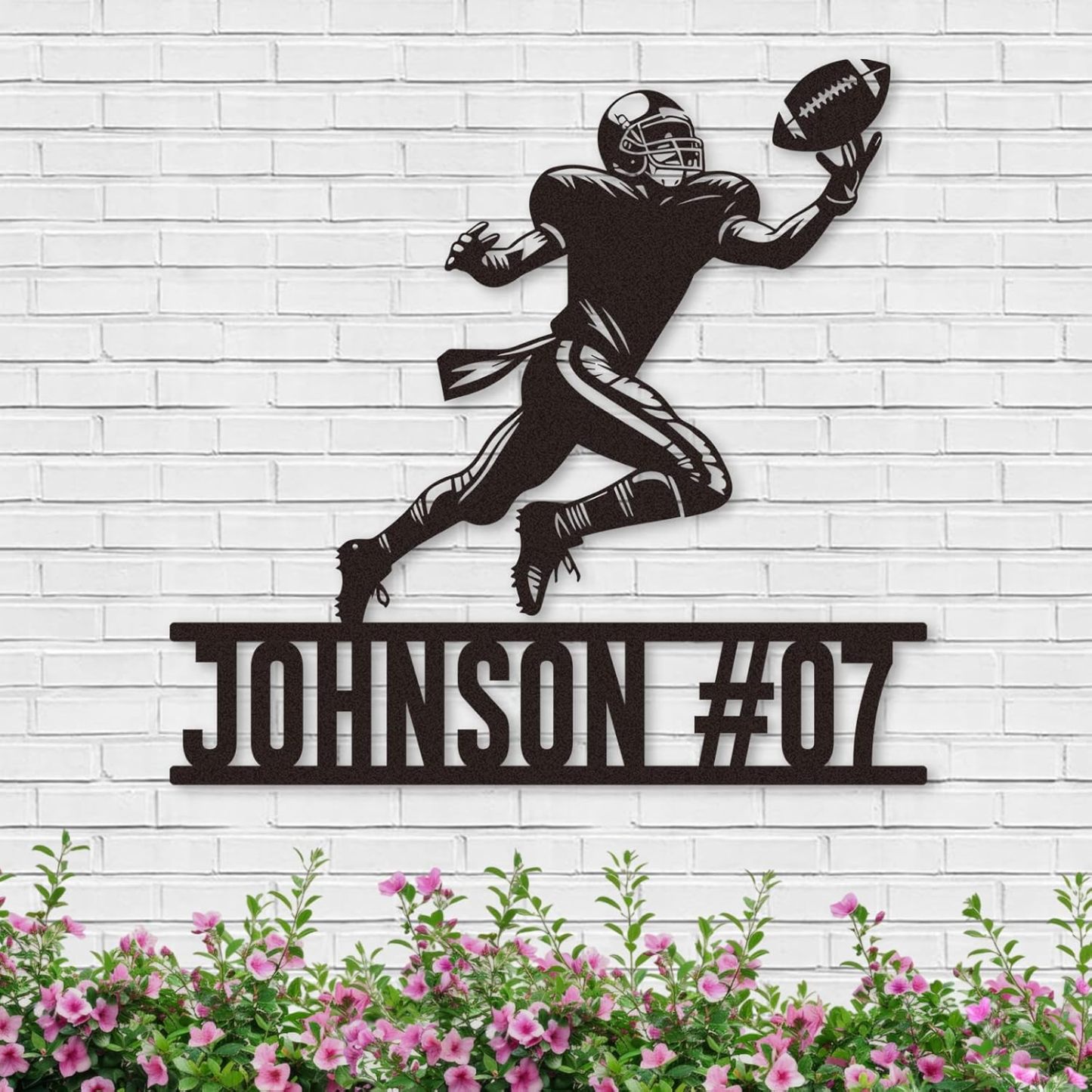 Personalized Football Metal Sign, Metal Signs Customized, Custom Ball Football Metal Wall Art, Custom Signs Outdoor Metal, Custom Name Sign Football Room Decor for Boys