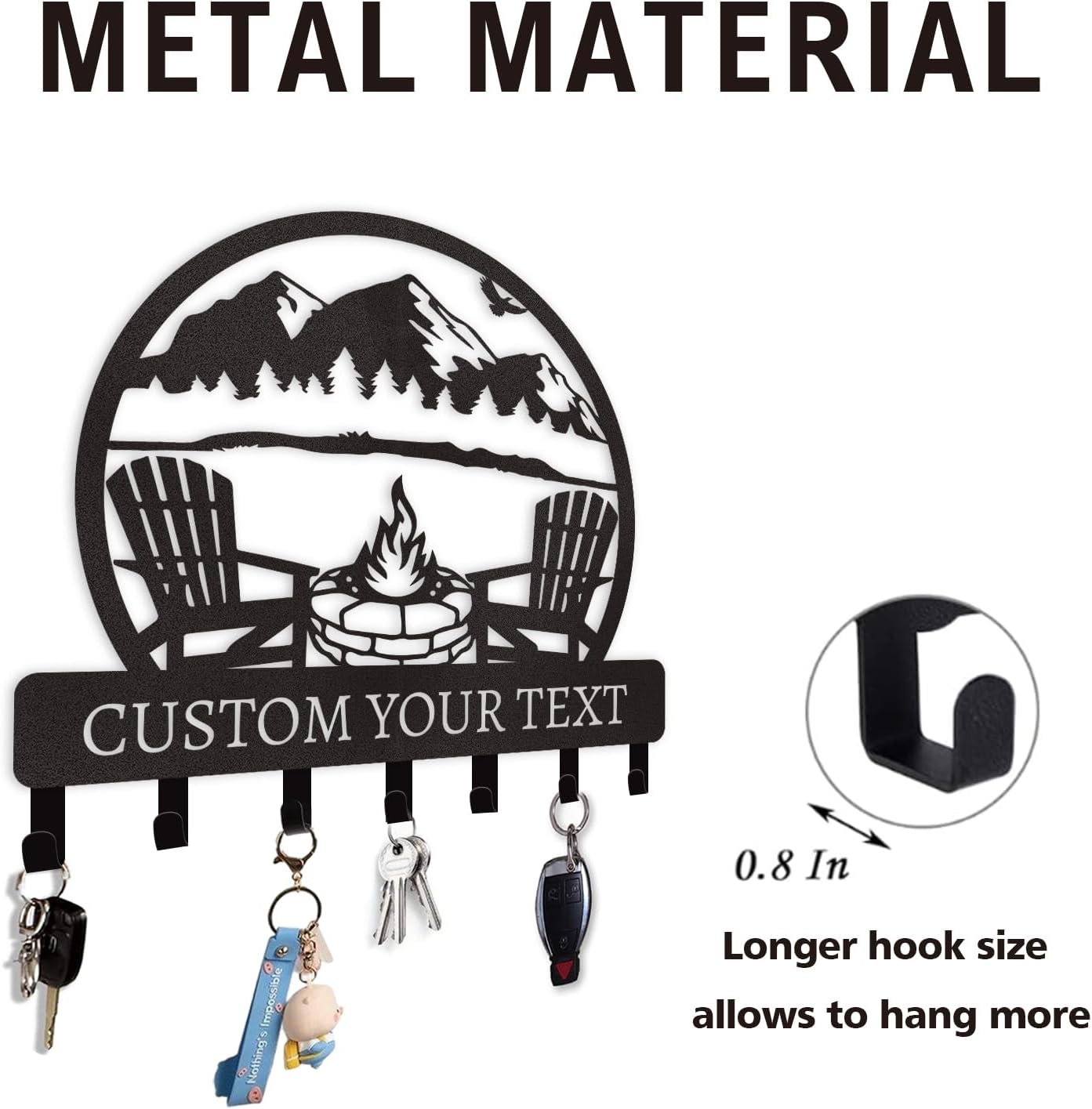 Personalized Key Holder for Wall, Custom Family Name Key Rack Holder-MetalsignX