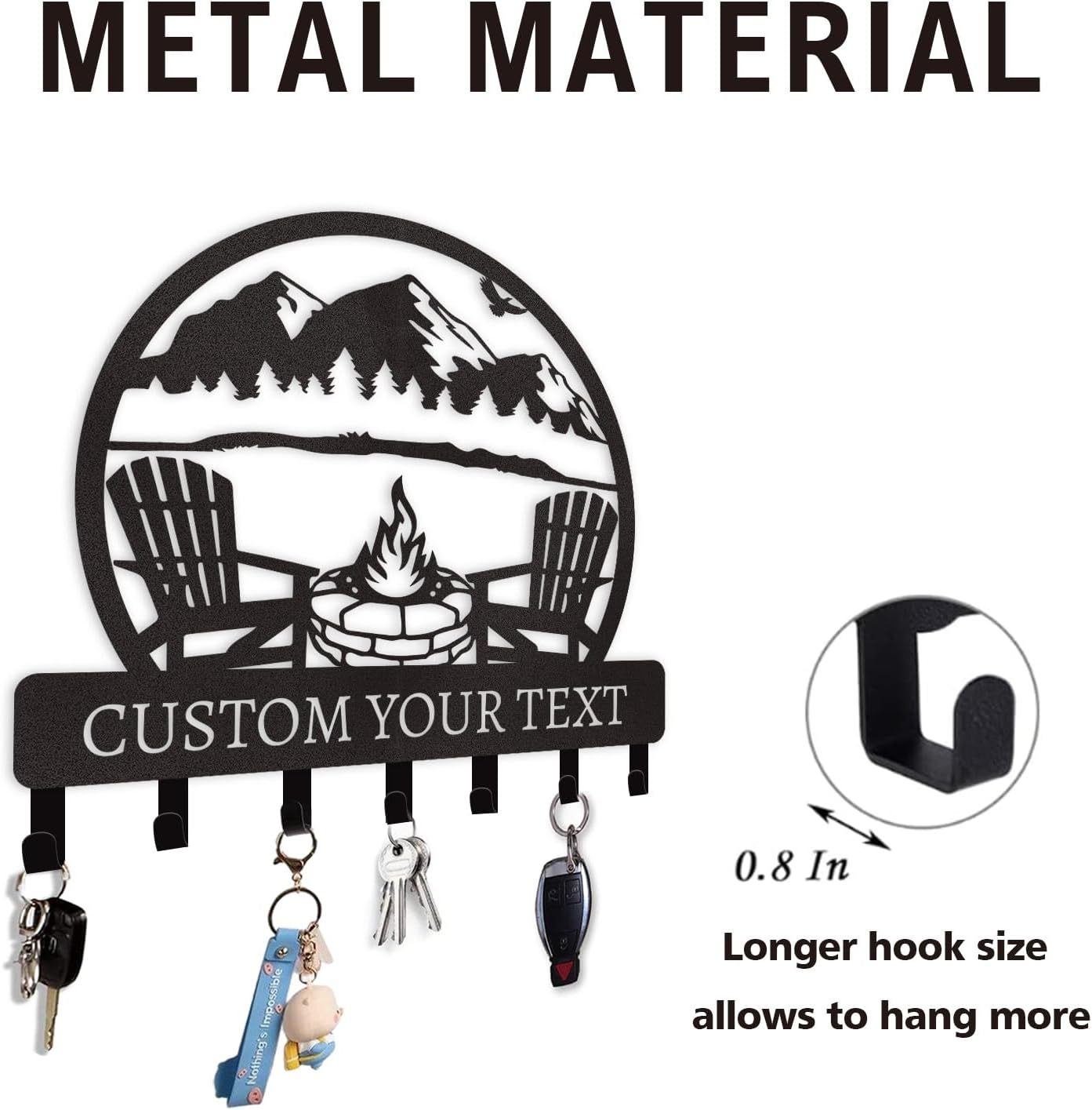 Personalized Key Holder for Wall, Custom Family Name Key Rack Holder-MetalsignX