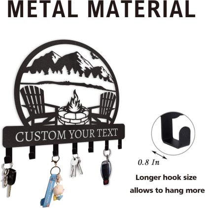 Personalized Key Holder for Wall, Custom Family Name Key Rack Holder-MetalsignX