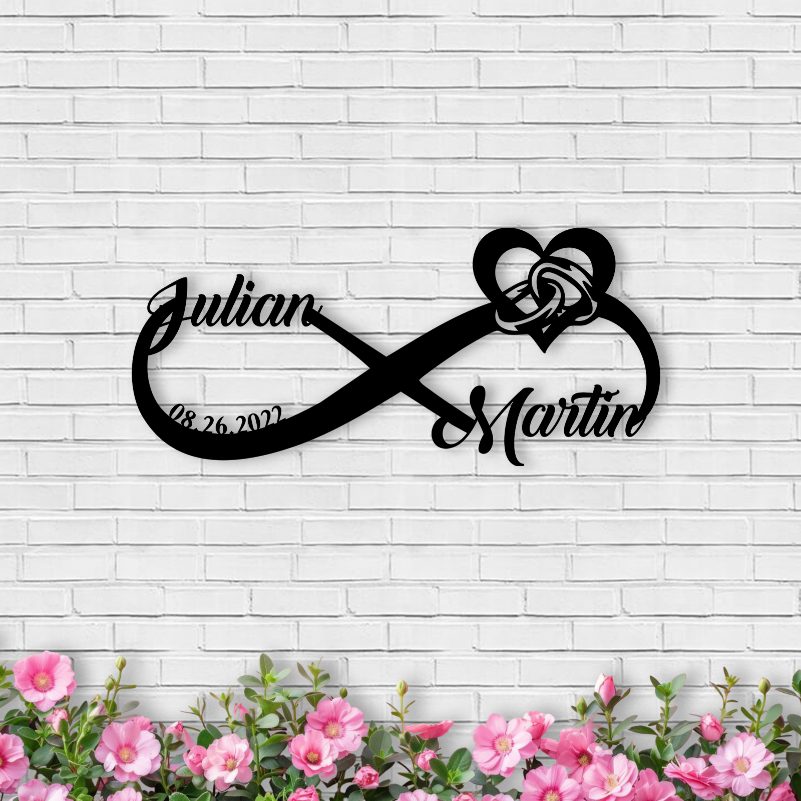 Personalized Infinity Sign, Custom Metal Name Sign, Wedding & Engagement Gift, Family Wall Art, Housewarming Gift 