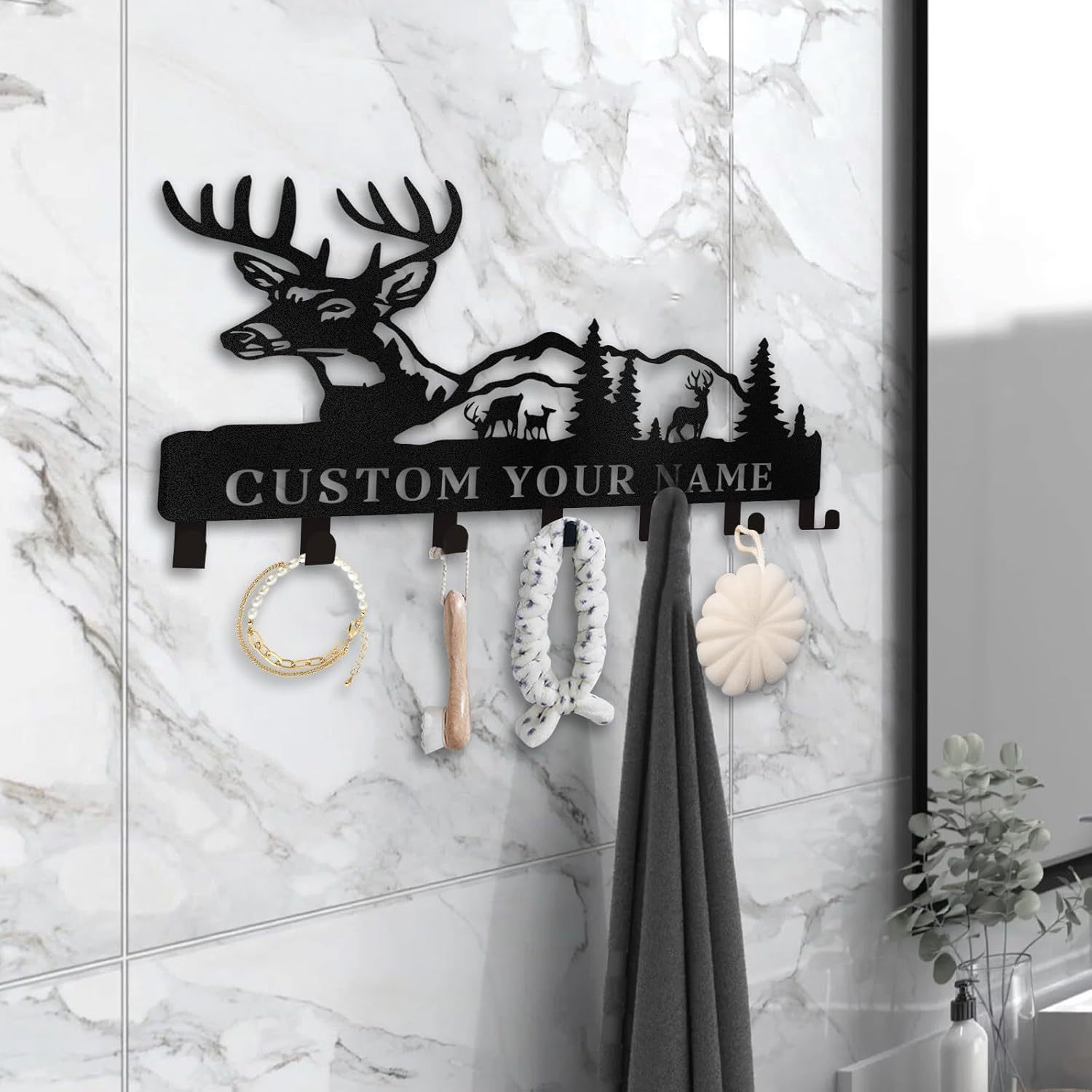 Personalized Key Holder for Wall, Custom Family Name Key Rack Holder-MetalsignX