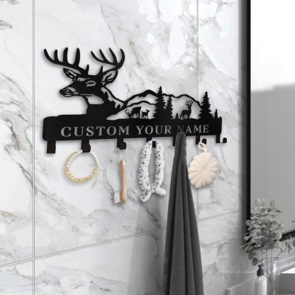 Personalized Key Holder for Wall, Custom Family Name Key Rack Holder-MetalsignX