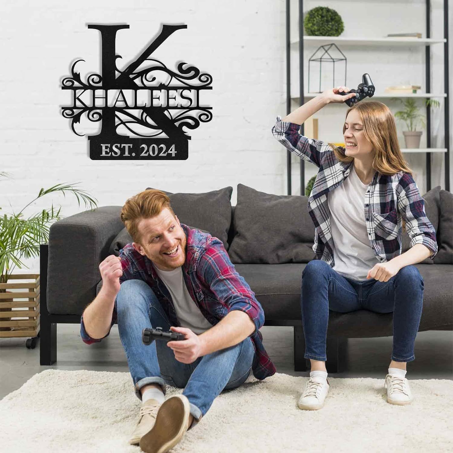 Custom Family Name Metal Sign, Split Letter Monogram Wall Decor, Perfect for Wedding Gifts-MetalsignX