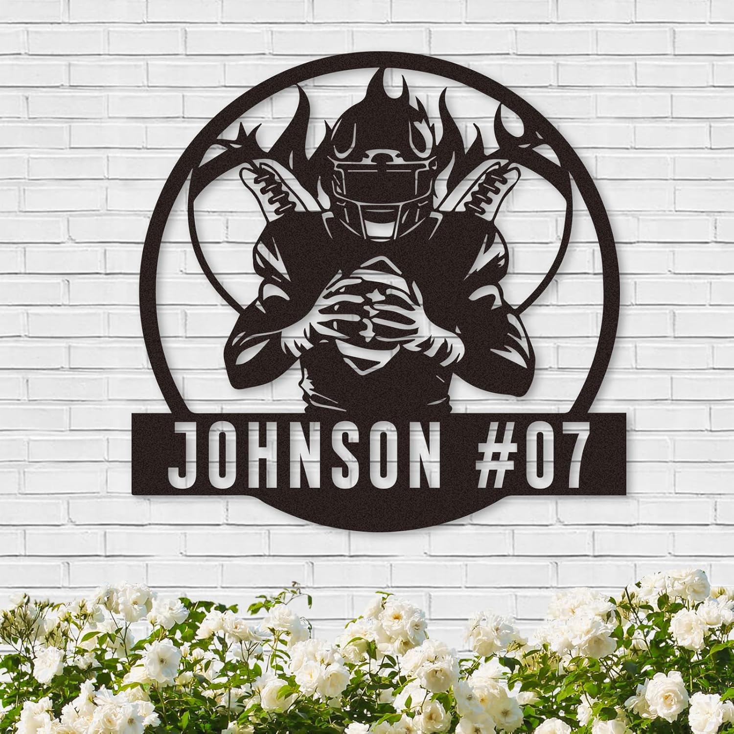 Personalized Football Metal Sign, Metal Signs Customized, Custom Ball Football Metal Wall Art, Custom Signs Outdoor Metal, Custom Name Sign Football Room Decor for Boys
