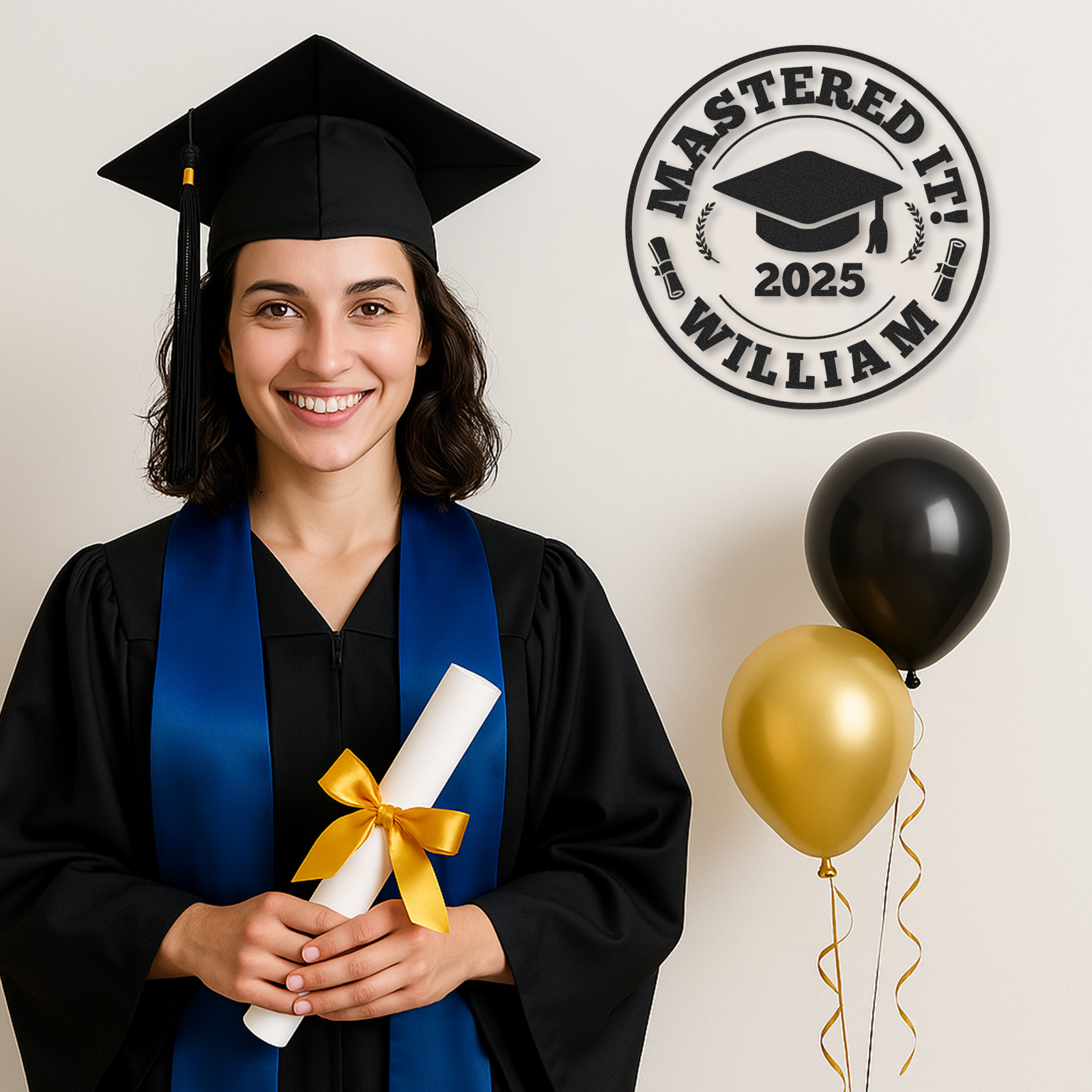 [Copy][Copy][Copy]Custom Minimalist Graduation Metal Sign Class of 2025 Personalized Wall Decor