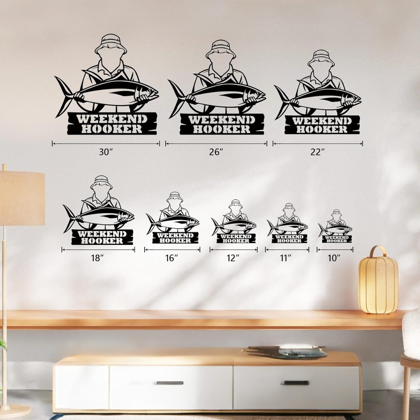 Personalized Largemouth Bass Metal Sign, Custom Fishing Last Name Sign for Home, Fish Family Signs Wall Decor-MetalsignX