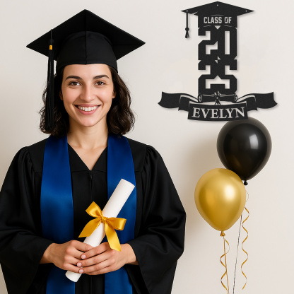 [Copy]Custom Minimalist Graduation Metal Sign Class of 2025 Personalized Wall Decor