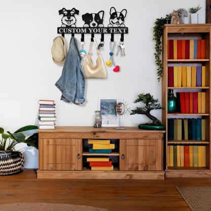 Custom Name Dog Hooks for Wall, Personalized Dog Leash Holder for Wall-MetalsignX