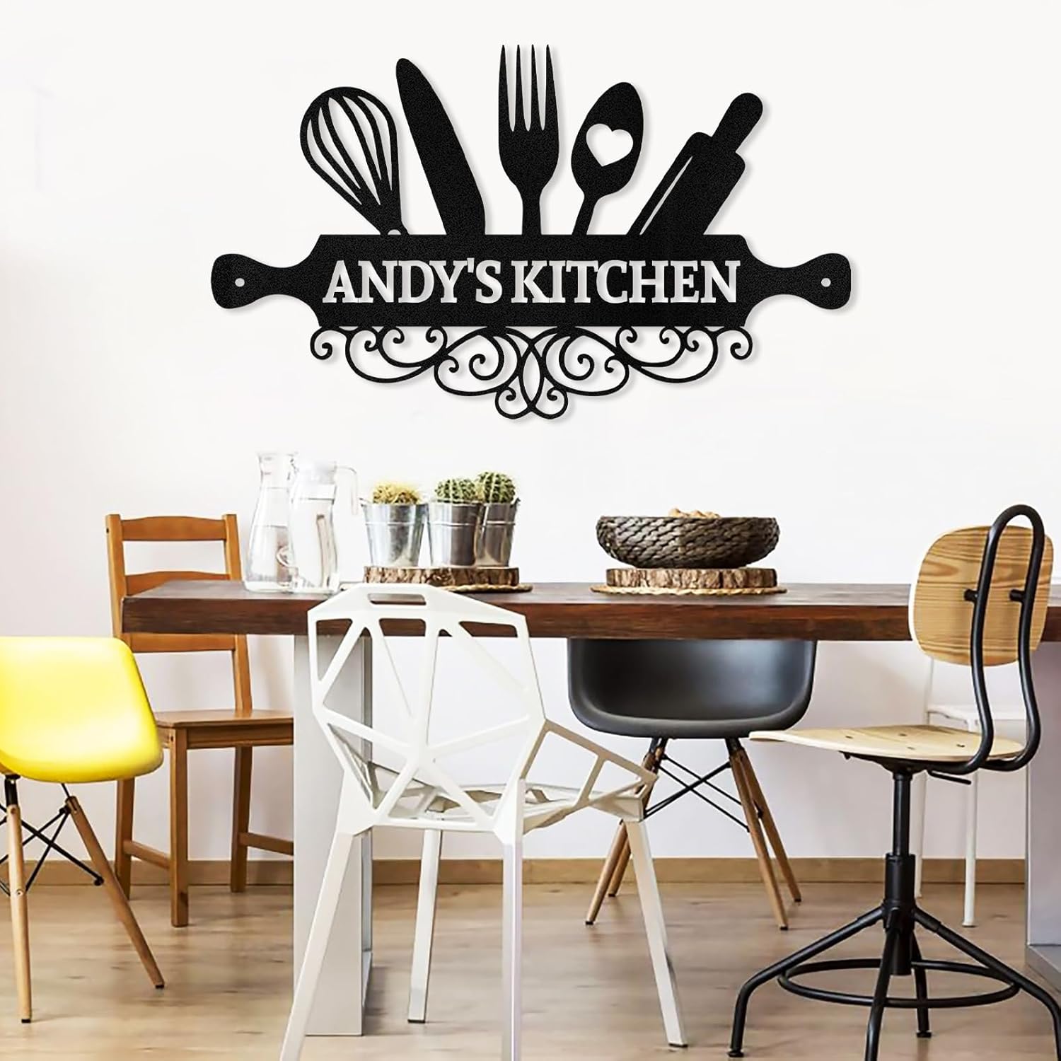 Personalized Kitchen Wall Plaque - Coffee, BBQ & Wine Metal Art for Food Lovers-MetalsignX