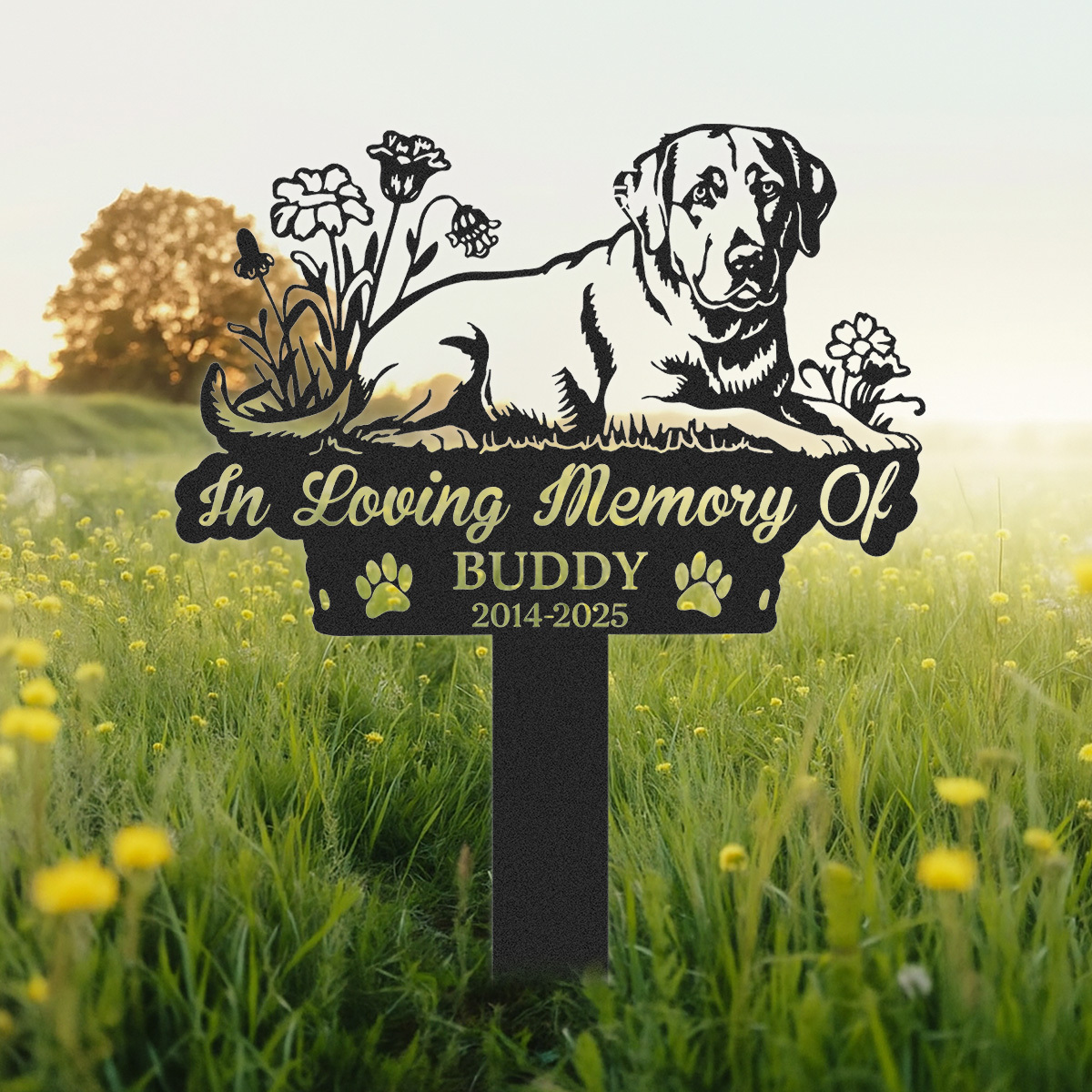 Labrador Memorial Garden Sign, Personalized Labrador Dog Memorial Sign, Pet Loss Tribute, Dog Loss Garden