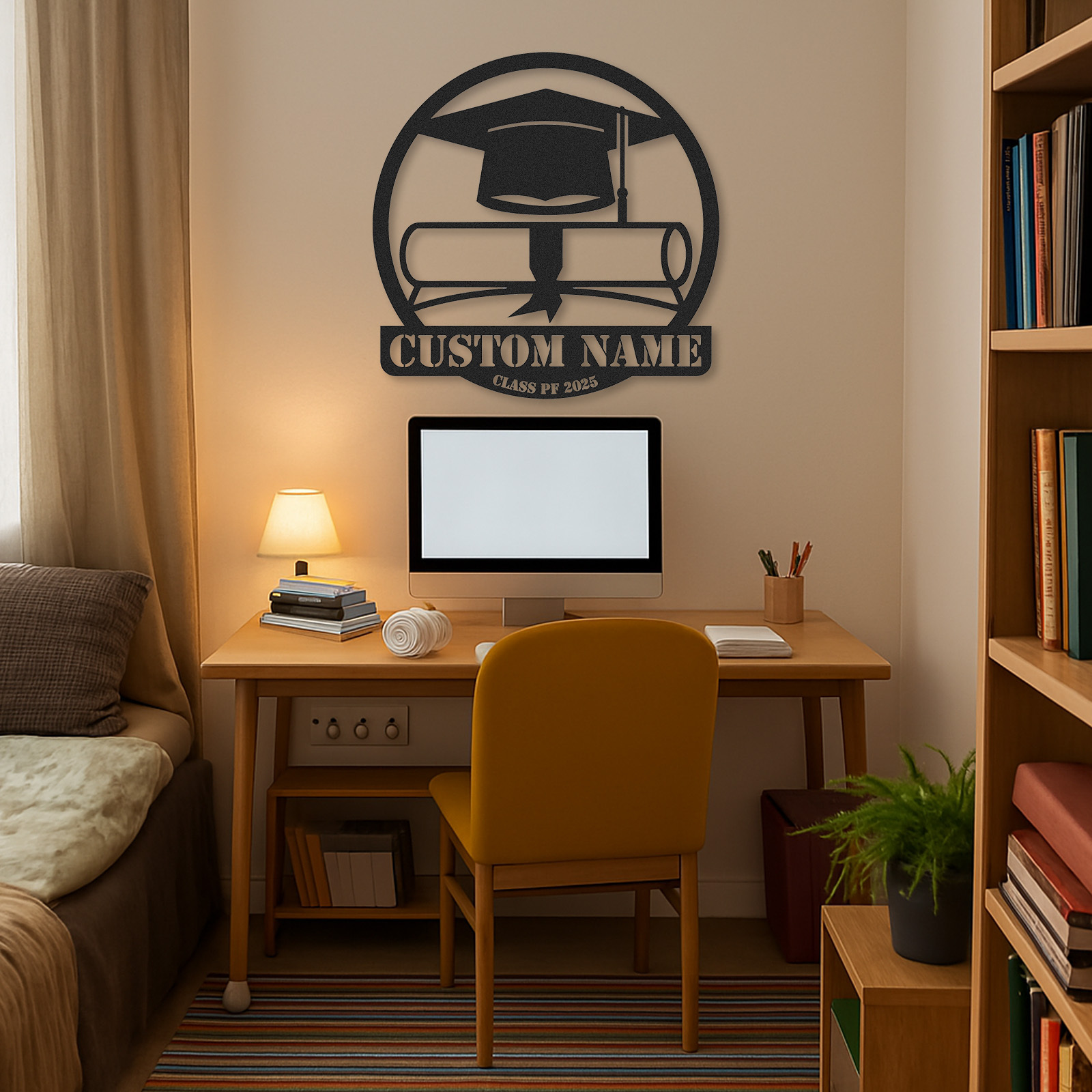 [Copy][Copy][Copy][Copy][Copy]Custom Minimalist Graduation Metal Sign Class of 2025 Personalized Wall Decor