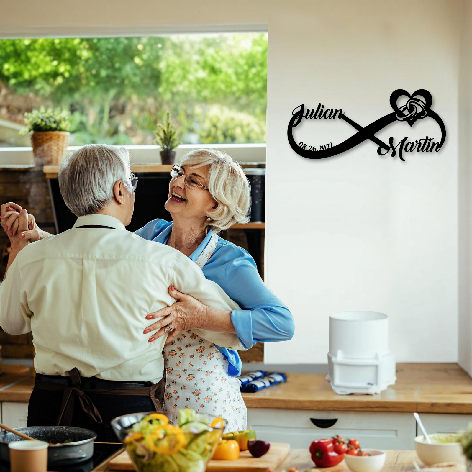 Personalized Infinity Sign, Custom Metal Name Sign, Wedding & Engagement Gift, Family Wall Art, Housewarming Gift 