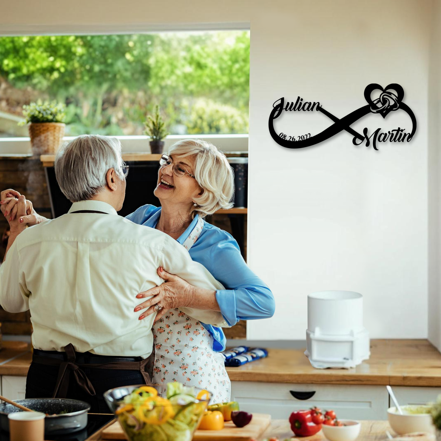 Personalized Infinity Sign, Custom Metal Name Sign, Wedding & Engagement Gift, Family Wall Art, Housewarming Gift 