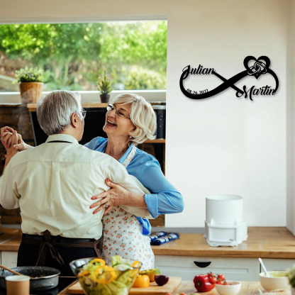 Personalized Infinity Sign, Custom Metal Name Sign, Wedding & Engagement Gift, Family Wall Art, Housewarming Gift 