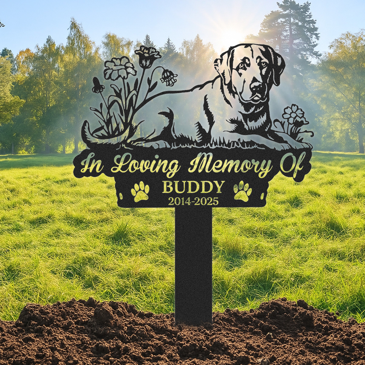 Labrador Memorial Garden Sign, Personalized Labrador Dog Memorial Sign, Pet Loss Tribute, Dog Loss Garden