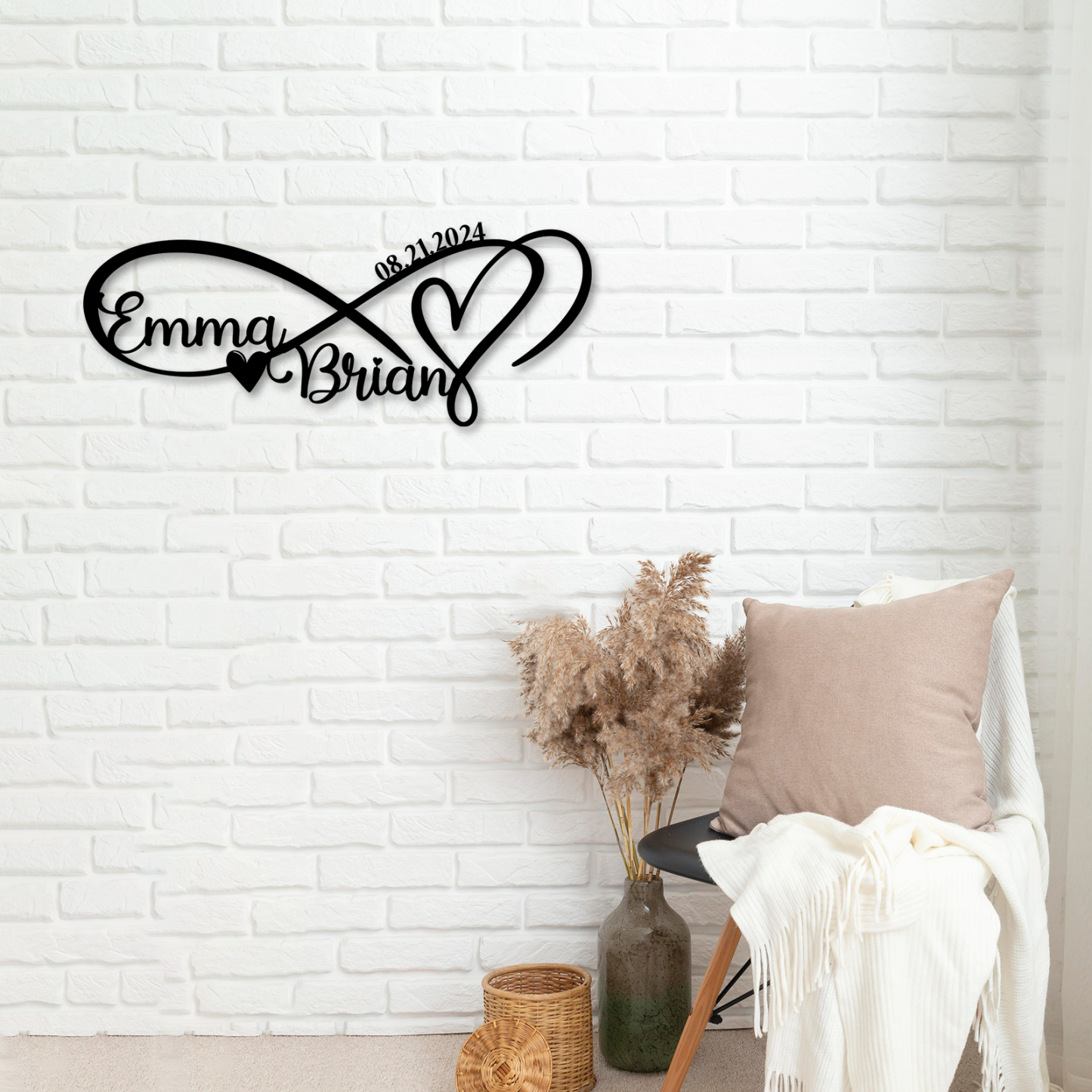 Personalized Infinity Sign, Custom Metal Name Sign, Wedding & Engagement Gift, Family Wall Art, Housewarming Gift 