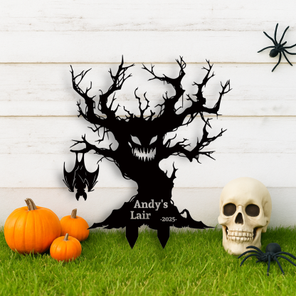 Custom Halloween Metal Garden Stake Halloween Metal Yard Art Sign Personalized Black Cat Scary Horror Outdoor Decor Spooky Season