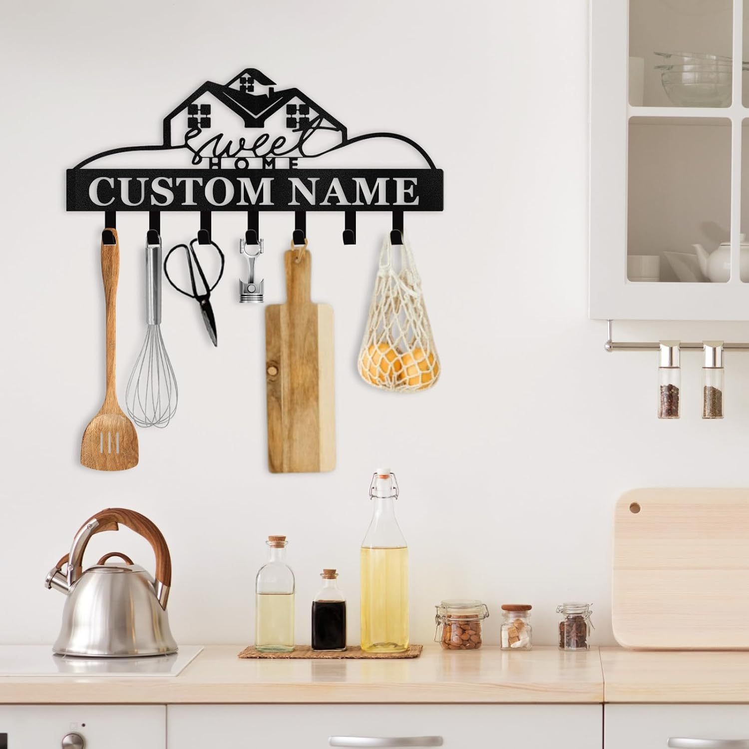 Custom Name Metal Key Holder Wall Mount, Organizer Rack for Home Entryway-MetalsignX