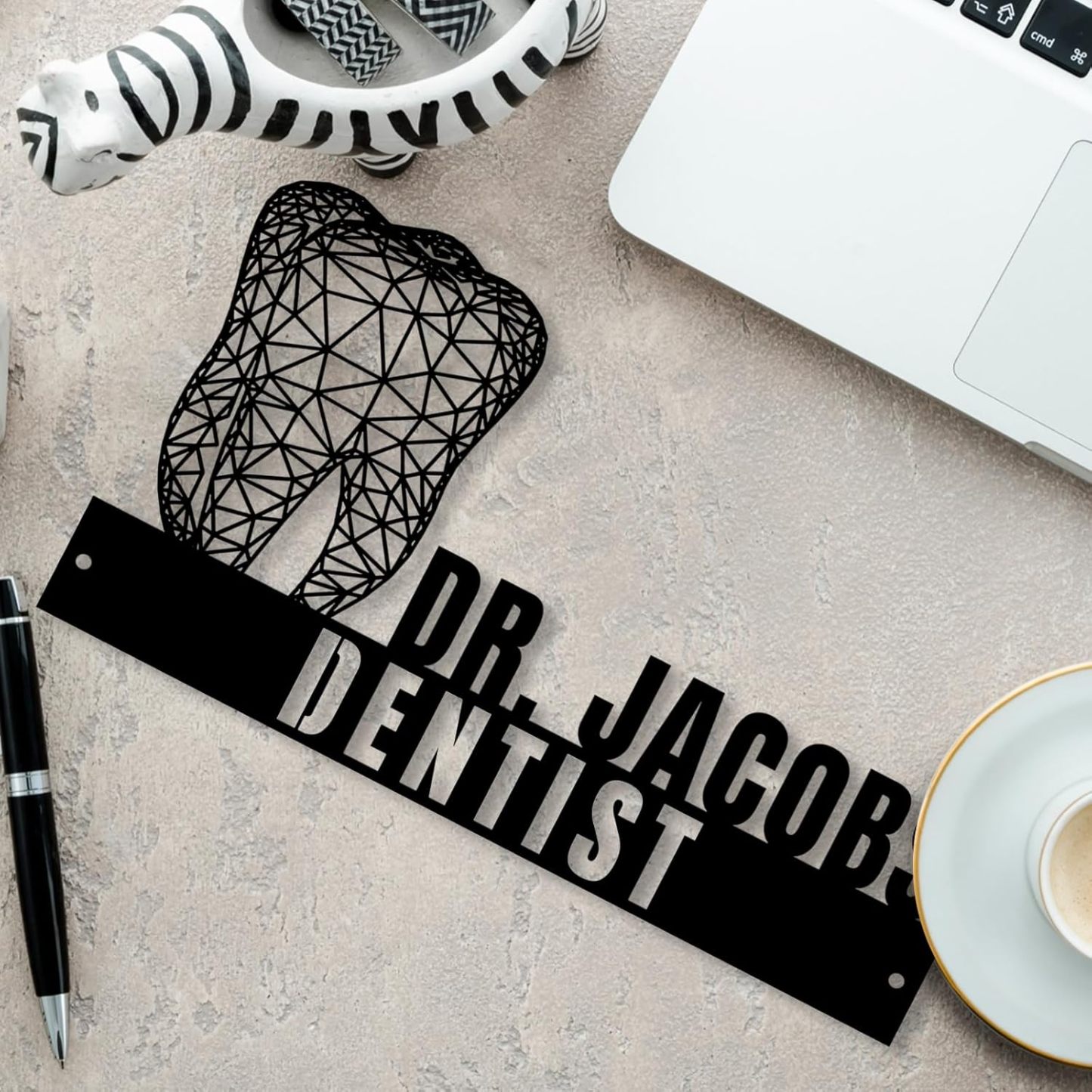  Custom Family Name Plate for Desk, Metal Sign Name Tags, Personalized Desk Accessories-MetalsignX