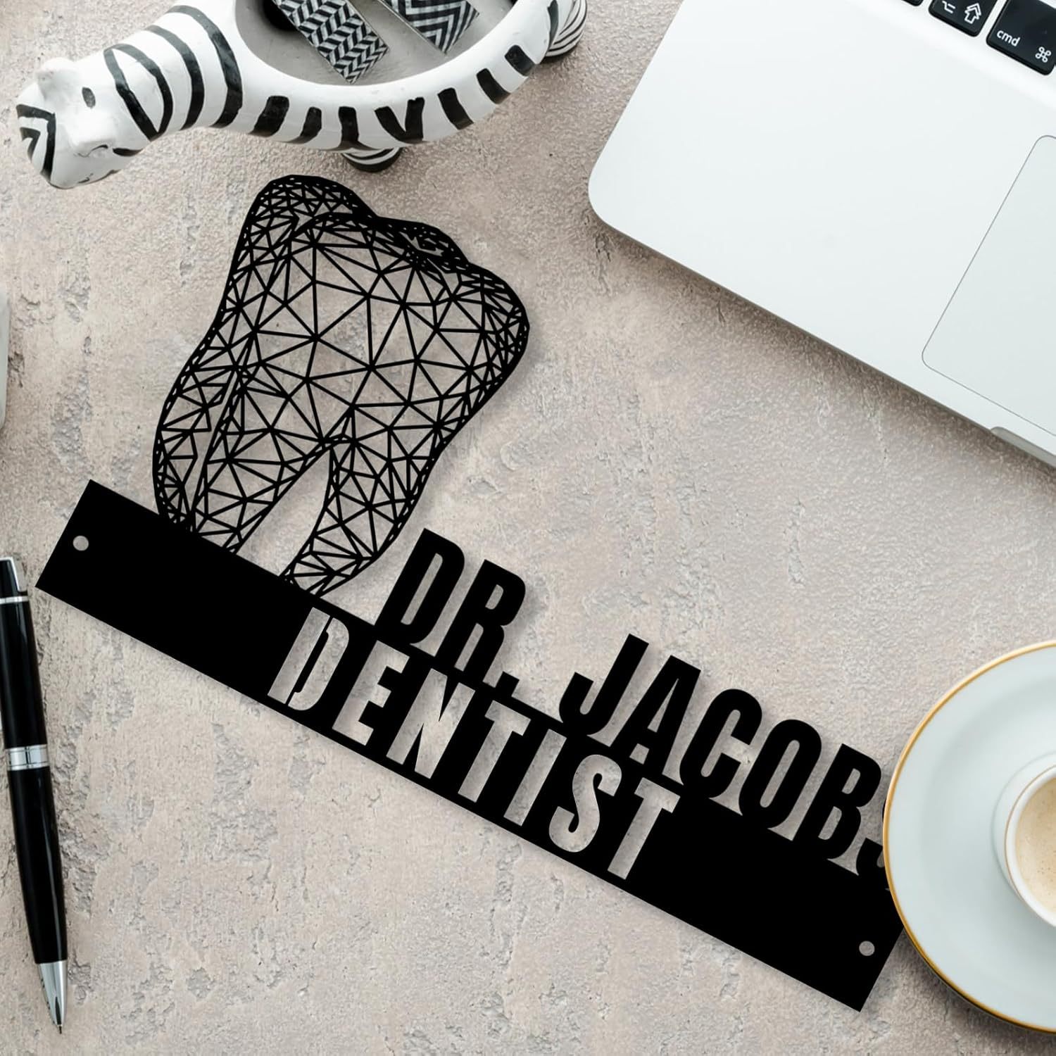  Custom Family Name Plate for Desk, Metal Sign Name Tags, Personalized Desk Accessories-MetalsignX