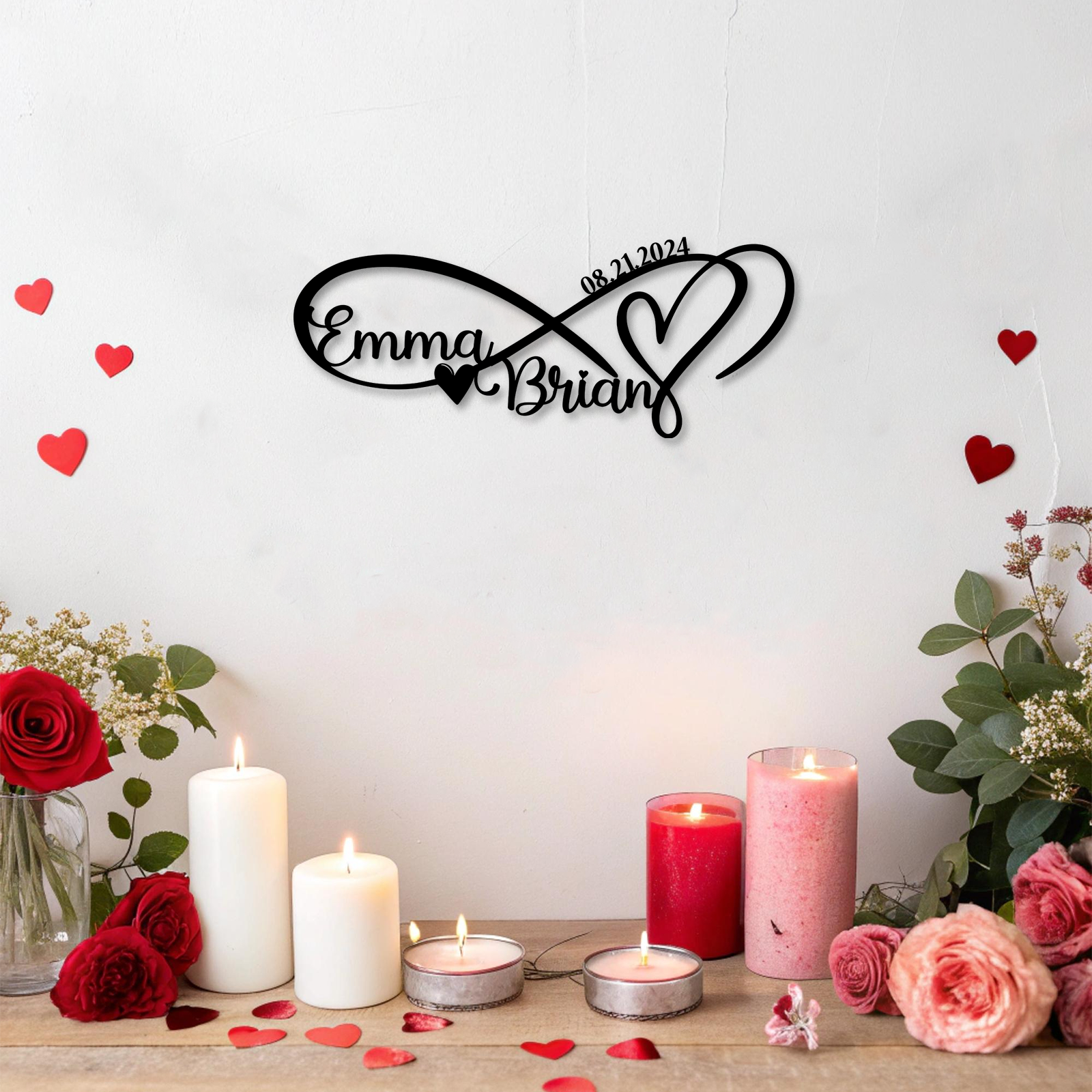 Personalized Infinity Sign, Custom Metal Name Sign, Wedding & Engagement Gift, Family Wall Art, Housewarming Gift 