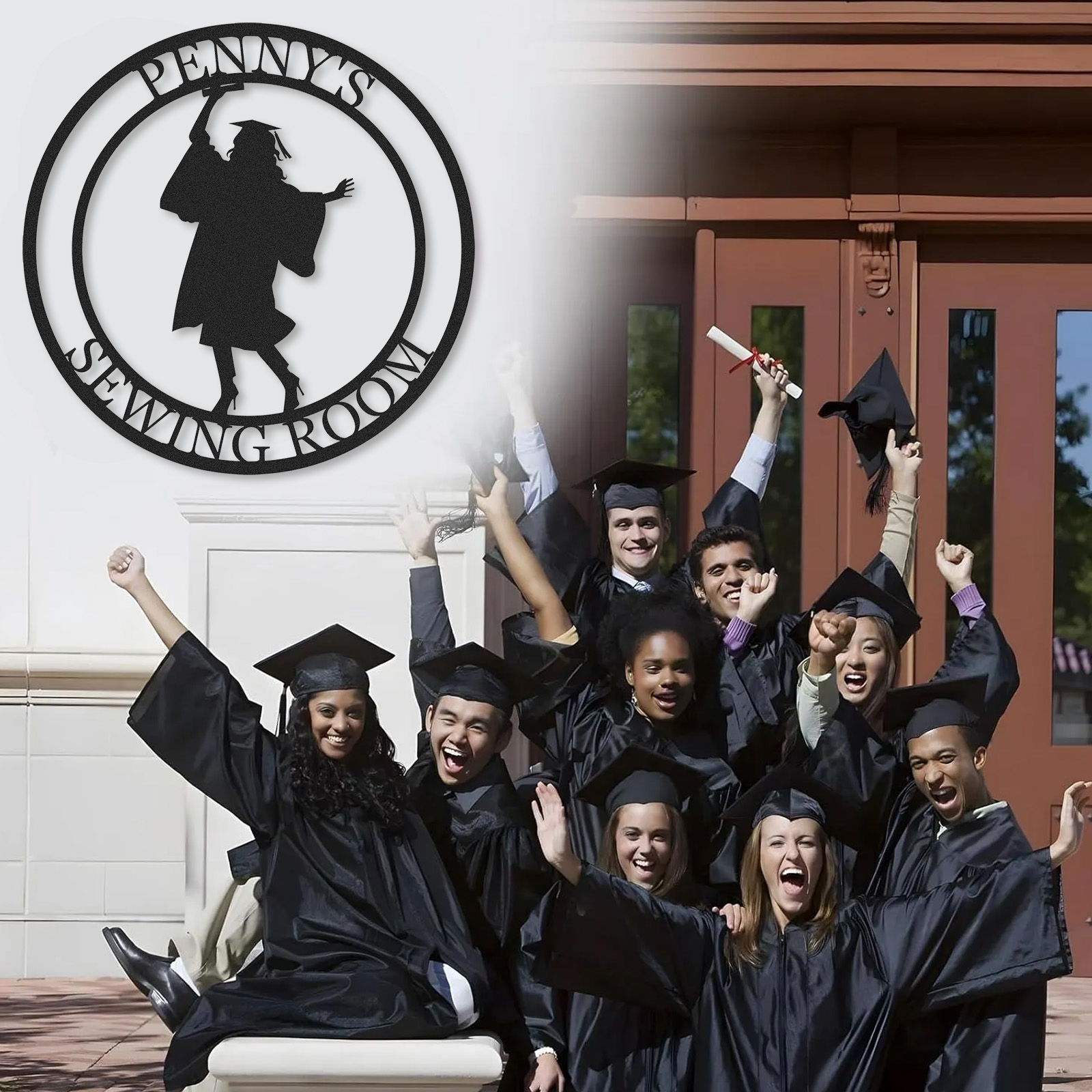 [Copy][Copy][Copy][Copy][Copy][Copy][Copy]Custom Minimalist Graduation Metal Sign Class of 2025 Personalized Wall Decor