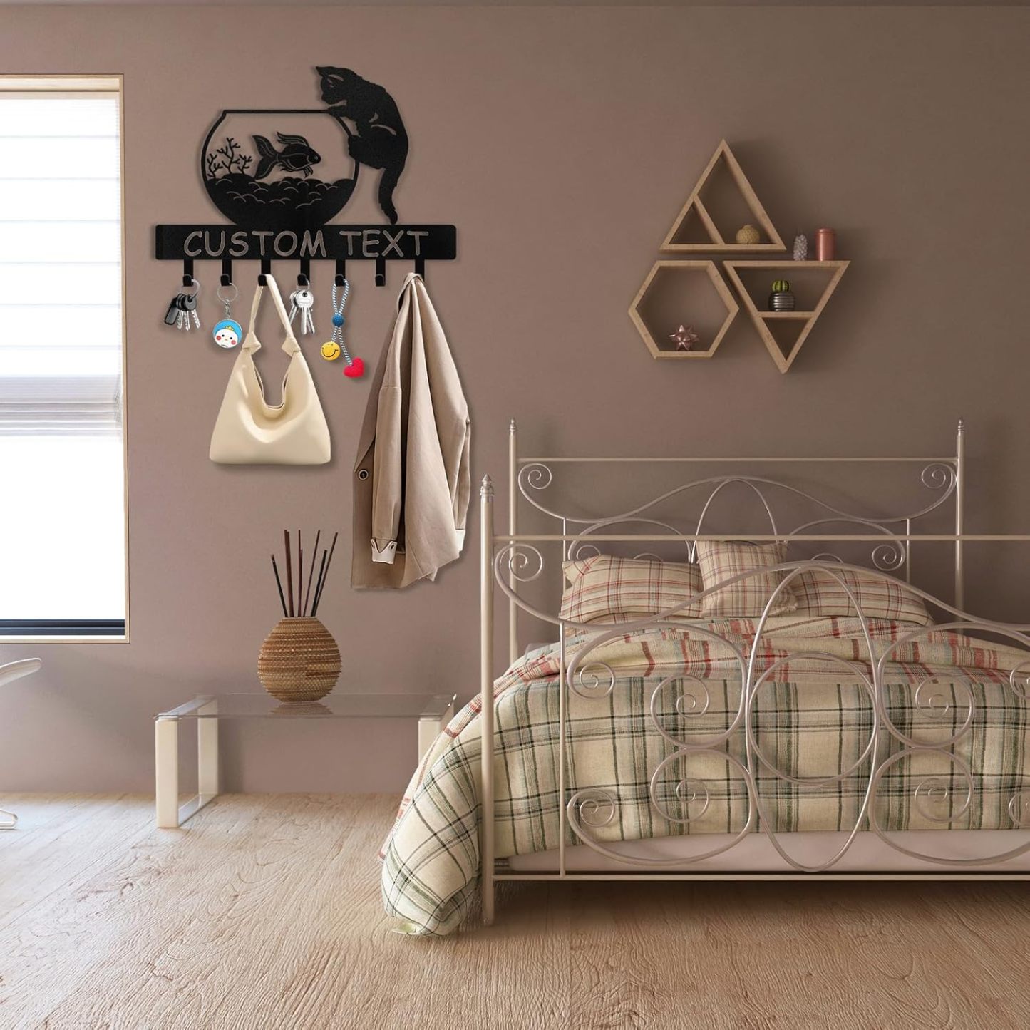 Custom Dog Leash Holder for Wall, Custom Metal Key Holder Wall Mount-MetalsignX