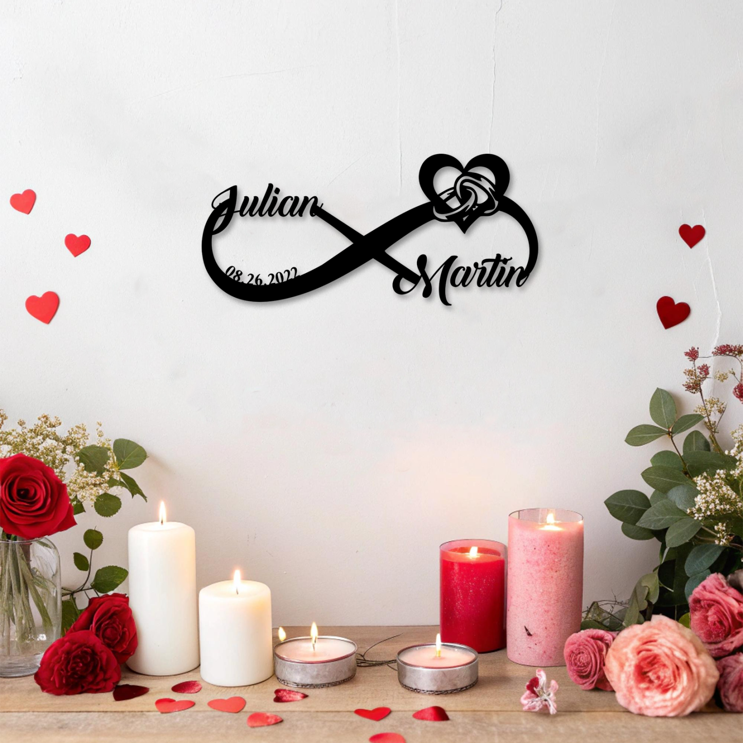 Personalized Infinity Sign, Custom Metal Name Sign, Wedding & Engagement Gift, Family Wall Art, Housewarming Gift 