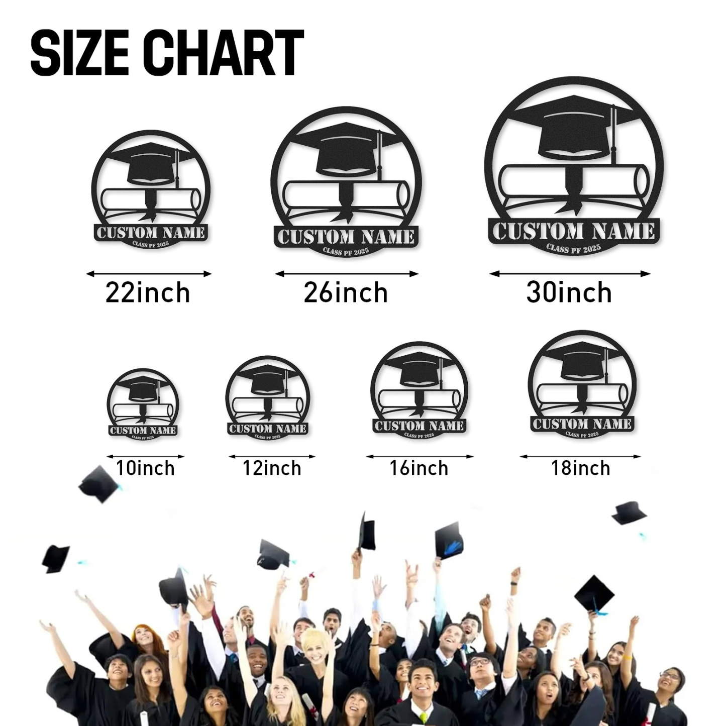 [Copy][Copy][Copy][Copy][Copy]Custom Minimalist Graduation Metal Sign Class of 2025 Personalized Wall Decor