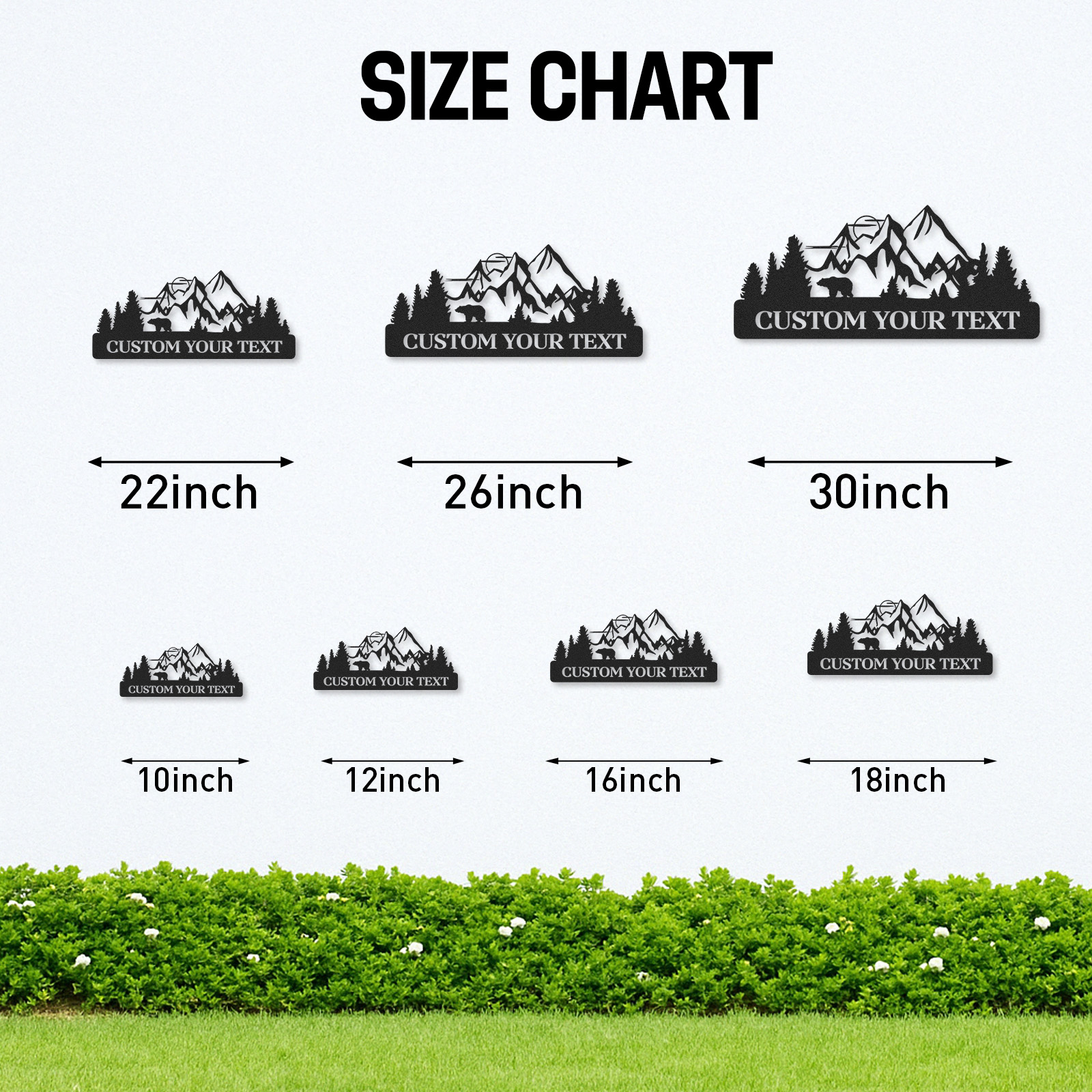 Custom Bear and Mountain Metal Sign, Personalized Cabin Decor, Outdoor Forest Name Sign for Campers