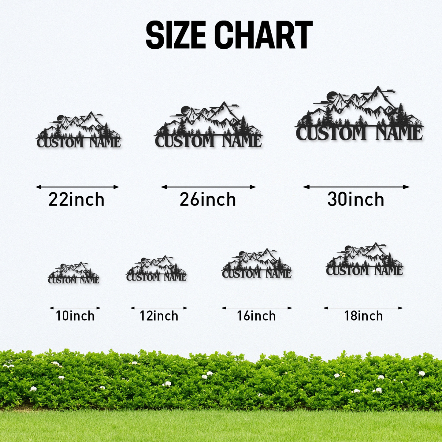 Mountain Landscape Metal Sign, Custom Forest Cabin Wall Decor, Personalized Rustic Name Sign