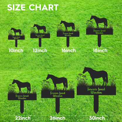 Custom Horse Memorial Grave Marker, Personalized Engraved Horse Name Keepsake, Garden Sign, Horse Loss Gift, Pet Plaque Burial Stake, Horse