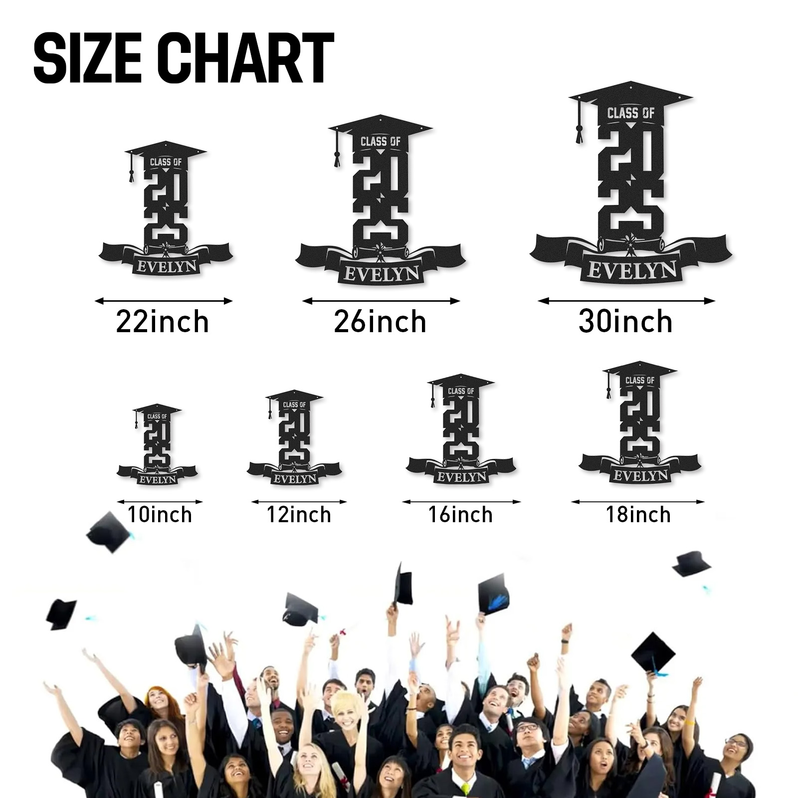 [Copy]Custom Minimalist Graduation Metal Sign Class of 2025 Personalized Wall Decor