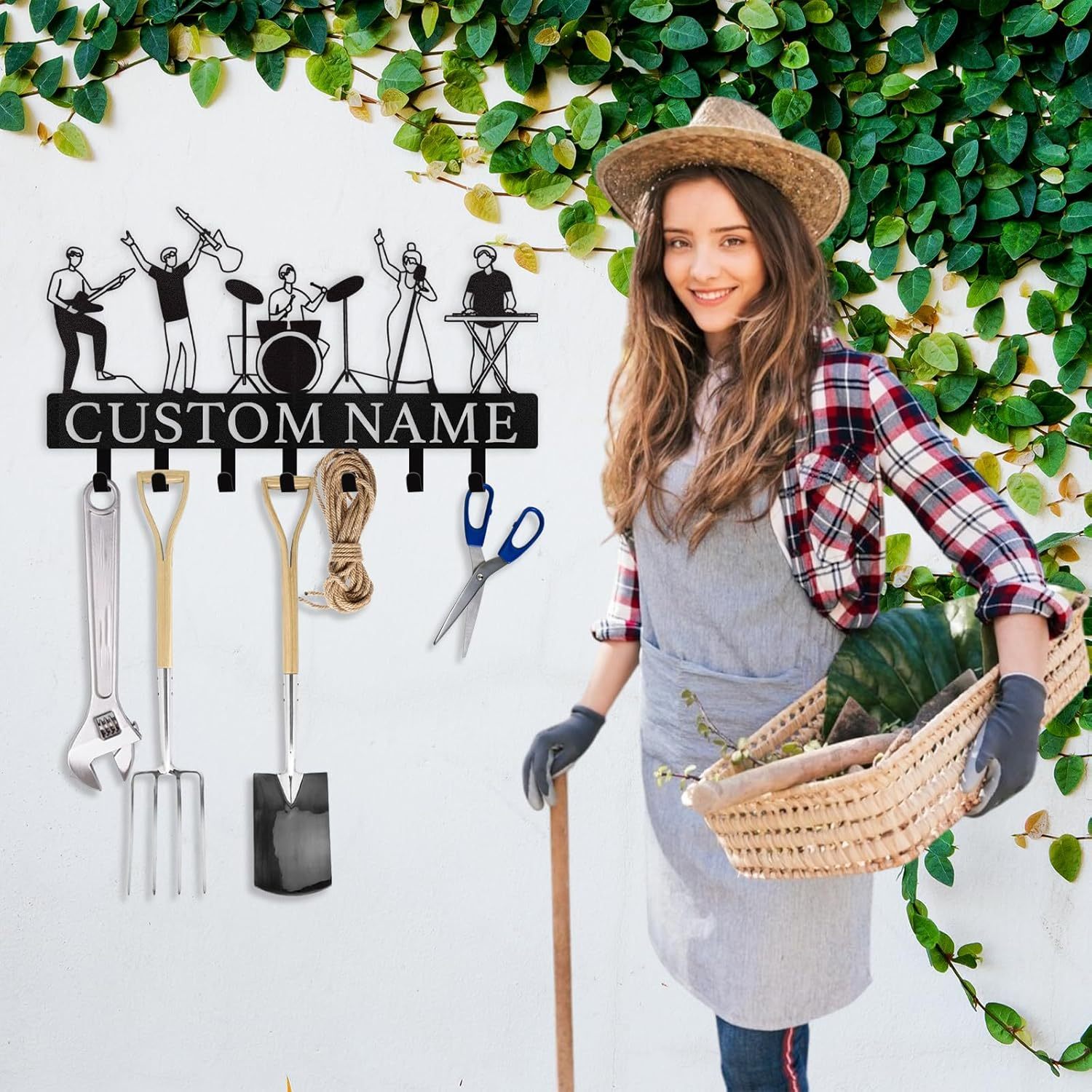 Custom Name Metal Key Holder Wall Mount, Organizer Rack for Home Entryway-MetalsignX