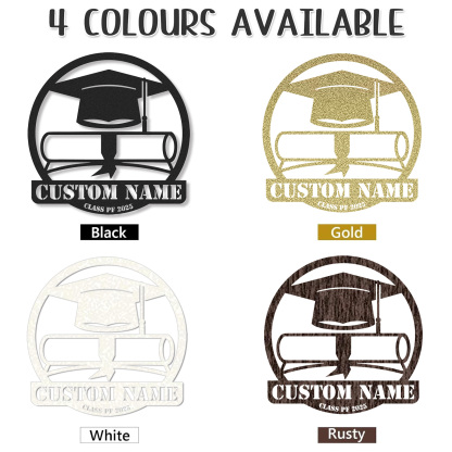 [Copy][Copy][Copy][Copy][Copy]Custom Minimalist Graduation Metal Sign Class of 2025 Personalized Wall Decor